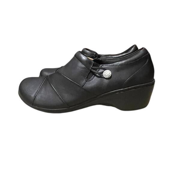 Clarks Women's Black Leather Channing Ann Comfort Slip-On Loafer Size 10 NEW - Picture 3 of 11